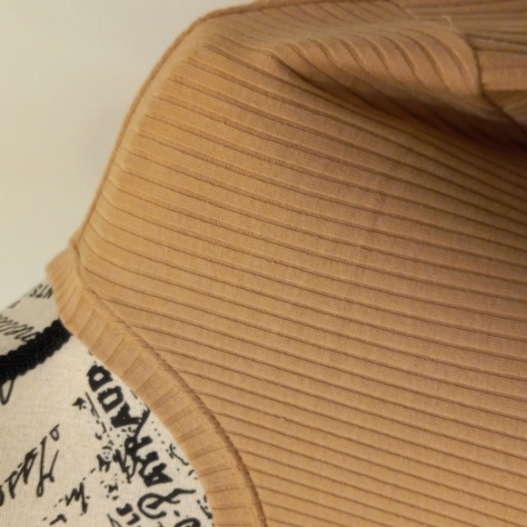 Pumpkin Spice Ribbed Long Sleeve Crewneck Top Relaxed Minimalist Slouchy Active - Picture 6 of 14